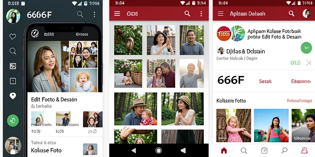 Tampilan antarmuka aplikasi Kolase Foto 666F yang intuitif dan menarik.