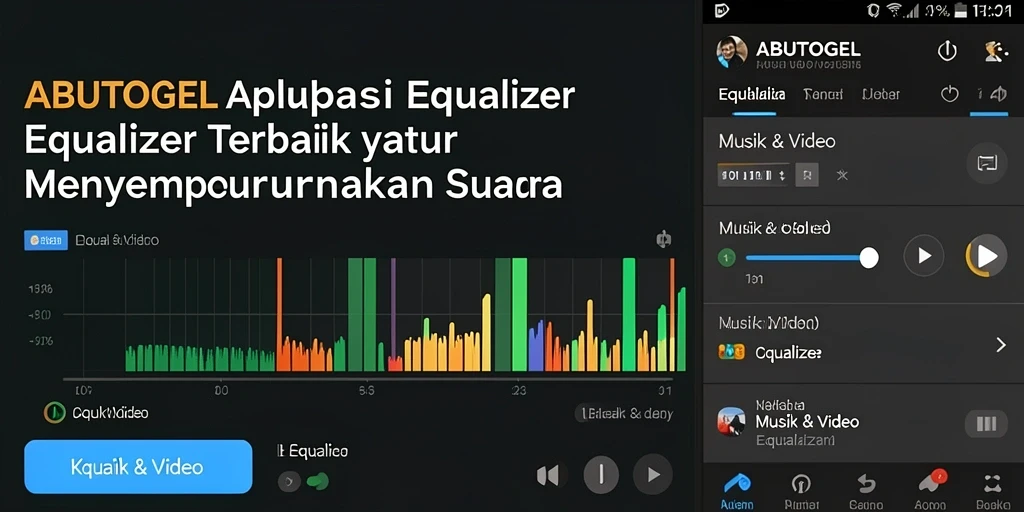 Antarmuka ABUTOGEL yang modern dan fungsional untuk pengaturan Equalizer.