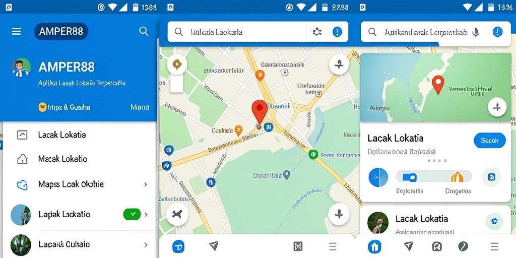 Screenshot utama AMPER88 menampilkan antarmuka pelacakan lokasi yang jelas.