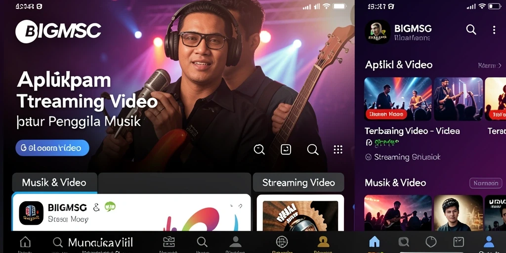 Tampilan antarmuka aplikasi BIGMSG yang menarik dan intuitif untuk streaming video.