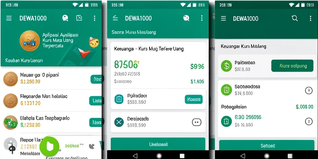 Tampilan utama <strong>DEWA1000</strong> menunjukkan nilai tukar mata uang dengan jelas.