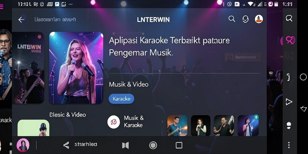 Tampilan antarmuka LNTERWIN yang sederhana dan intuitif untuk Karaoke.