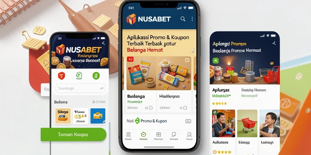 Tampilan utama aplikasi NUSABET dengan fitur Promo & Kupon.