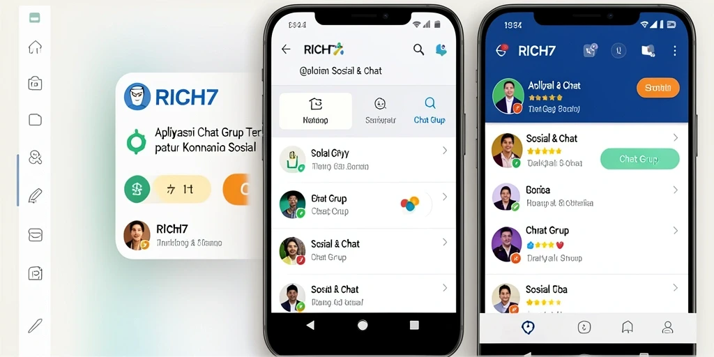 Antarmuka pengguna aplikasi RICH7 yang menarik dan mudah digunakan.